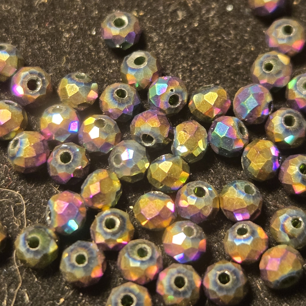 Iridescent Faceted Austrian Beads
